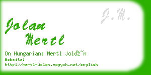 jolan mertl business card